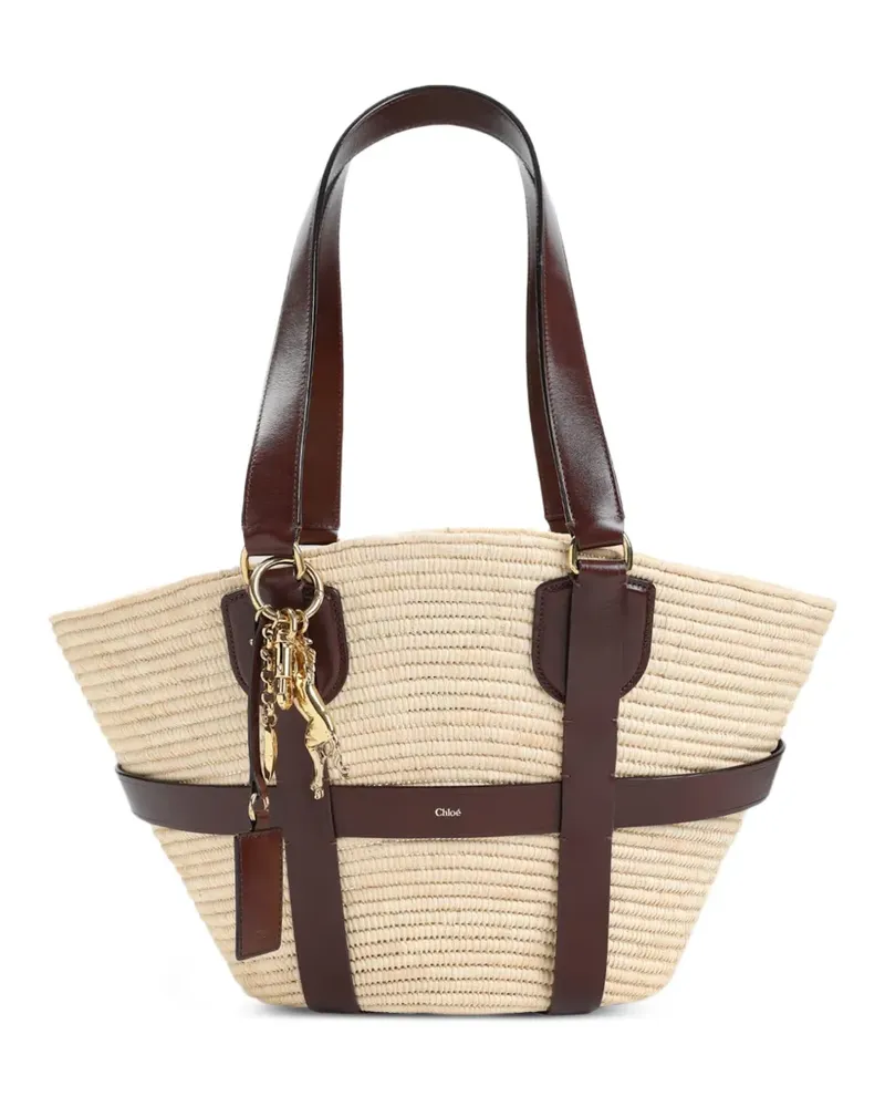 Chloé Große Kerala Schultertasche mit Anhängerdetail 25cm - Nude Nude