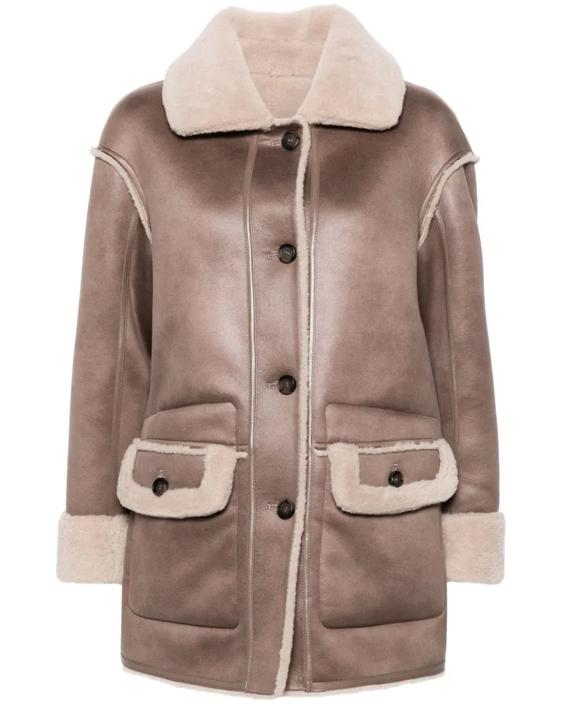 Urbancode Mantel auf Faux Shearling Braun