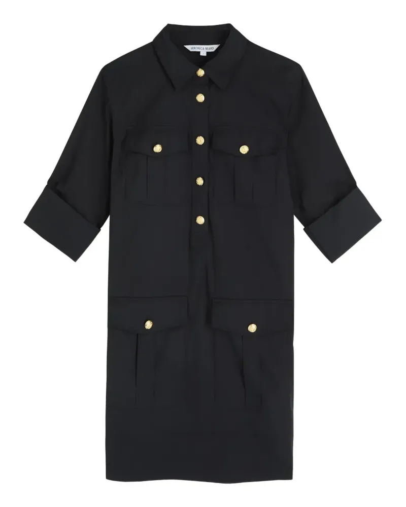 Veronica Beard flap-pocket shirt midi dress - Schwarz Schwarz