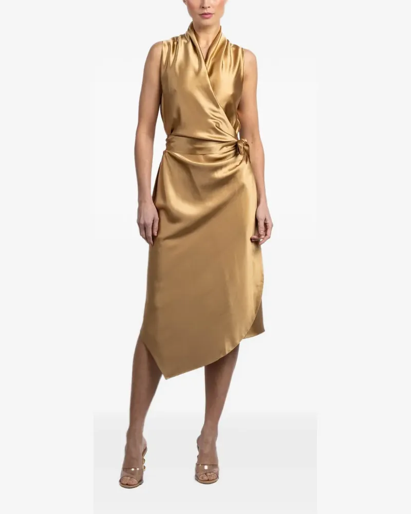 Peter Cohen Victor wrap midi dress - Gold Gold