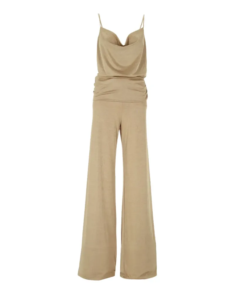 ANDAMANE Carla cowl-neck ruched jumpsuit - Nude Nude