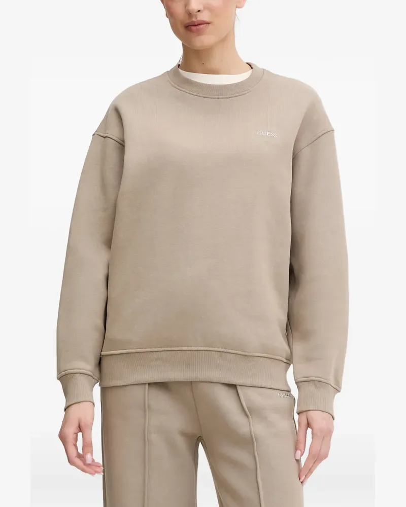 Guess Nat logo-print drop-shoulder sweatshirt - Nude Nude