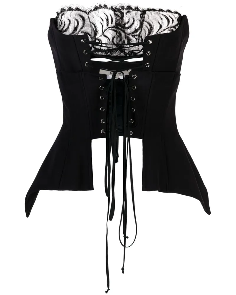 MANURÍ Corsage mit Spitze - Schwarz Schwarz