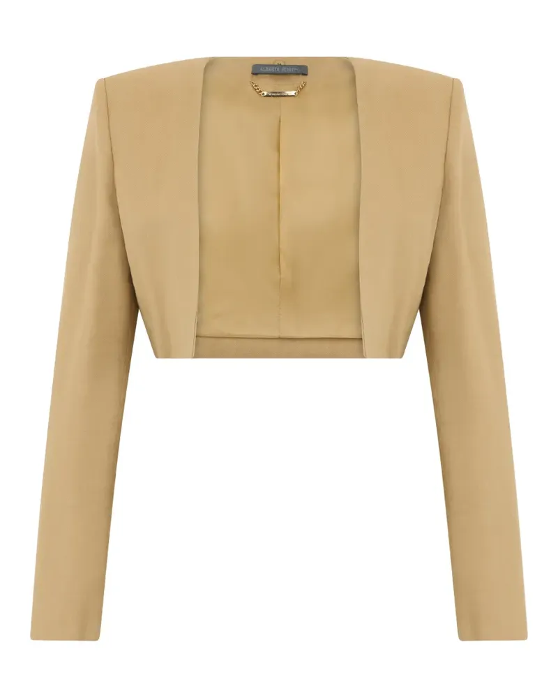 Alberta Ferretti cropped open-front jacket - Nude Nude