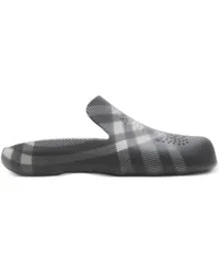 Burberry Stingray Check Clogs Grau