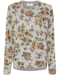 Blumarine Pullover mit Rosen-Jacquardmuster Grau