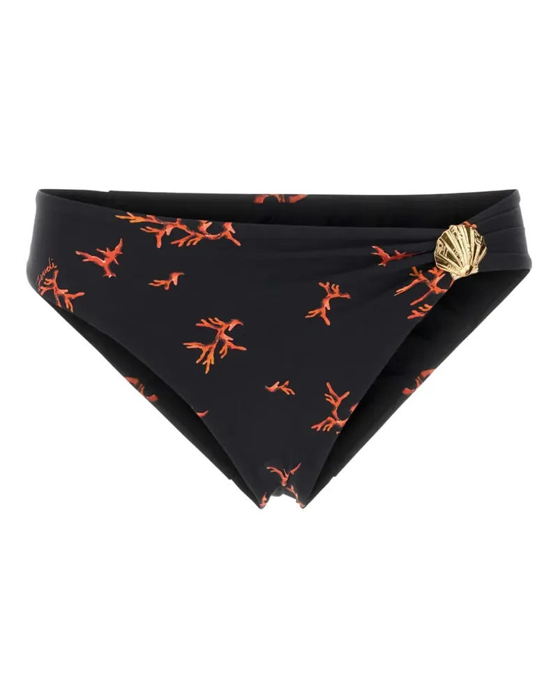 Fendi coral-print bikini bottom - Schwarz Schwarz