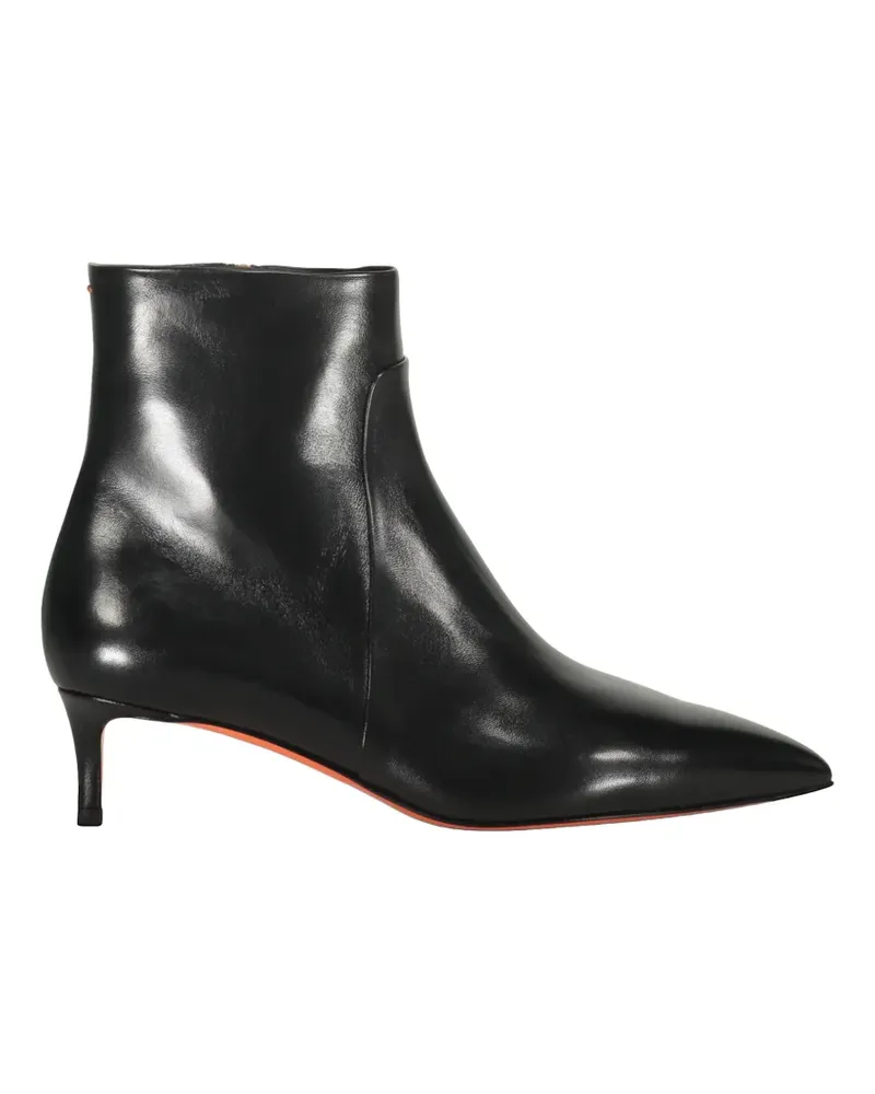 Santoni pointed-toe leather ankle boots - Schwarz Schwarz