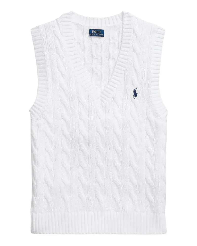 Ralph Lauren Pullunder mit Zopfmuster - Weiß Weiß