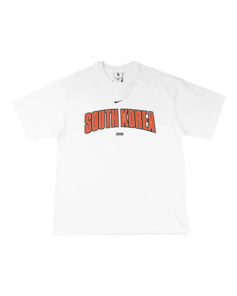 Nike T-Shirt mit Südkorea-Logo-Print - Weiß Weiß