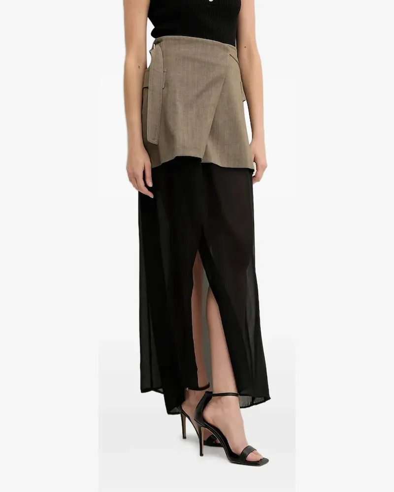 Pinko Gewickelter Rock im Layering-Look - Braun Braun