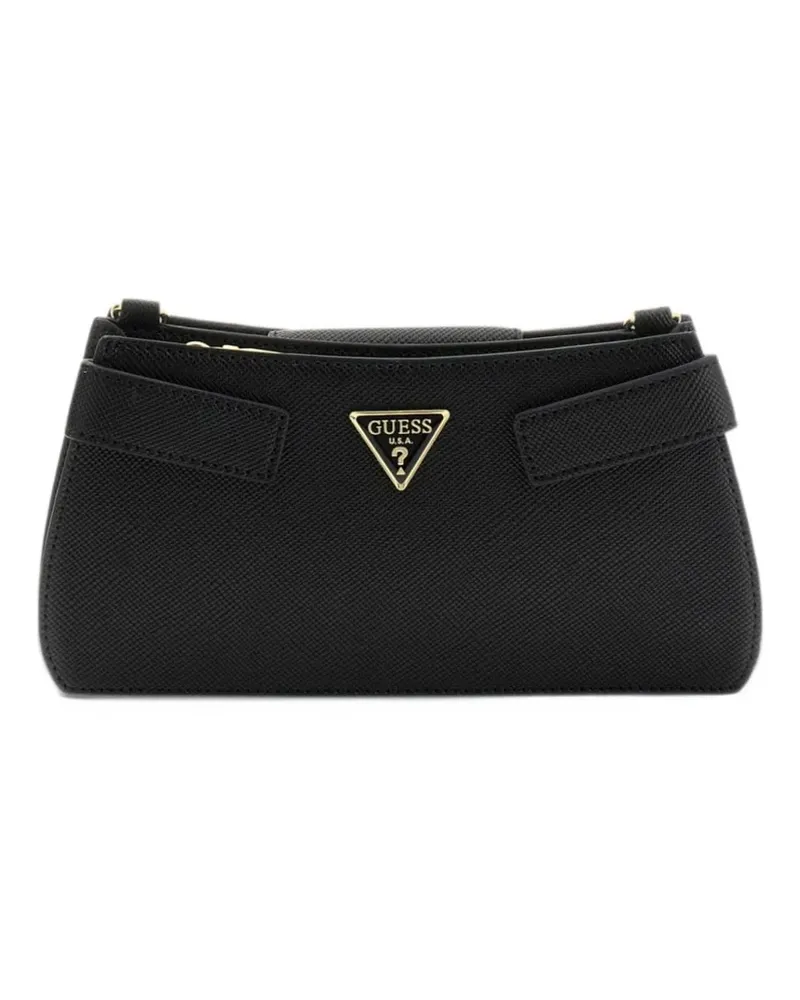 Guess Mini Serenova Umhängetasche mit Triangel-Logo - Schwarz Schwarz