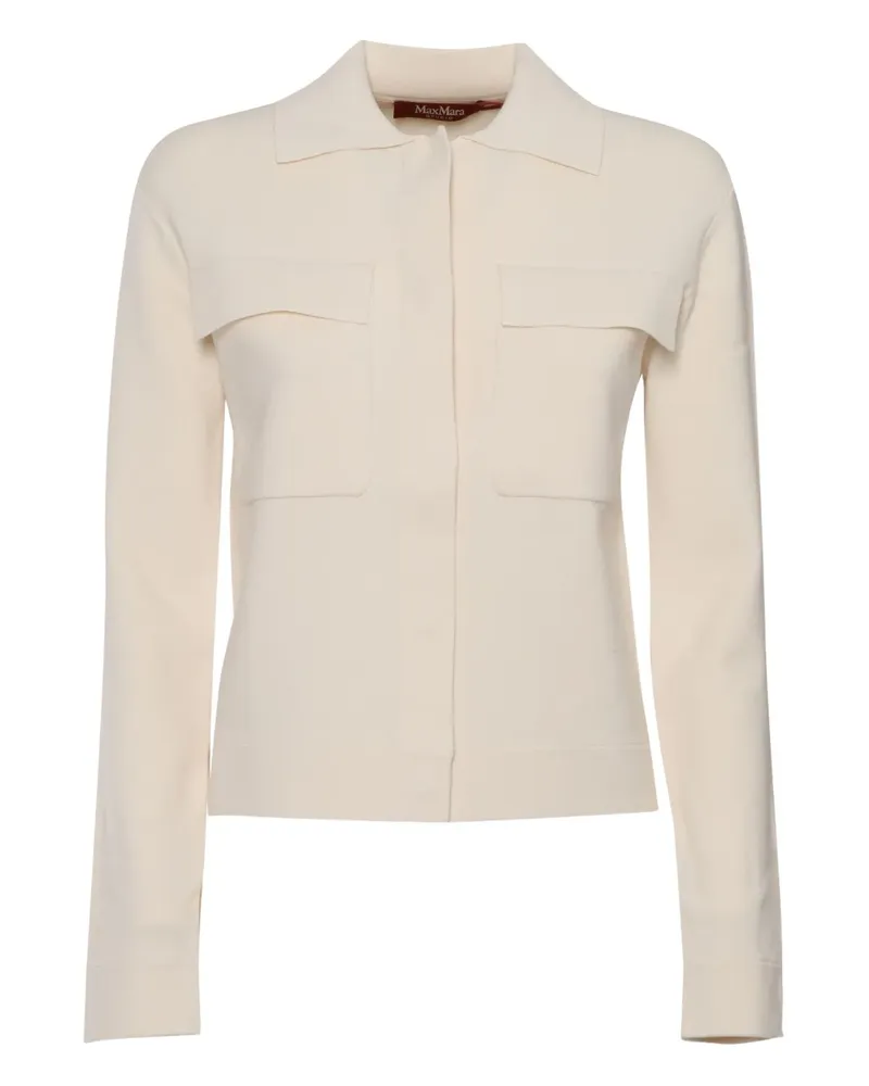 Max Mara Mito Cardigan mit Klappentaschen - Weiß Weiß