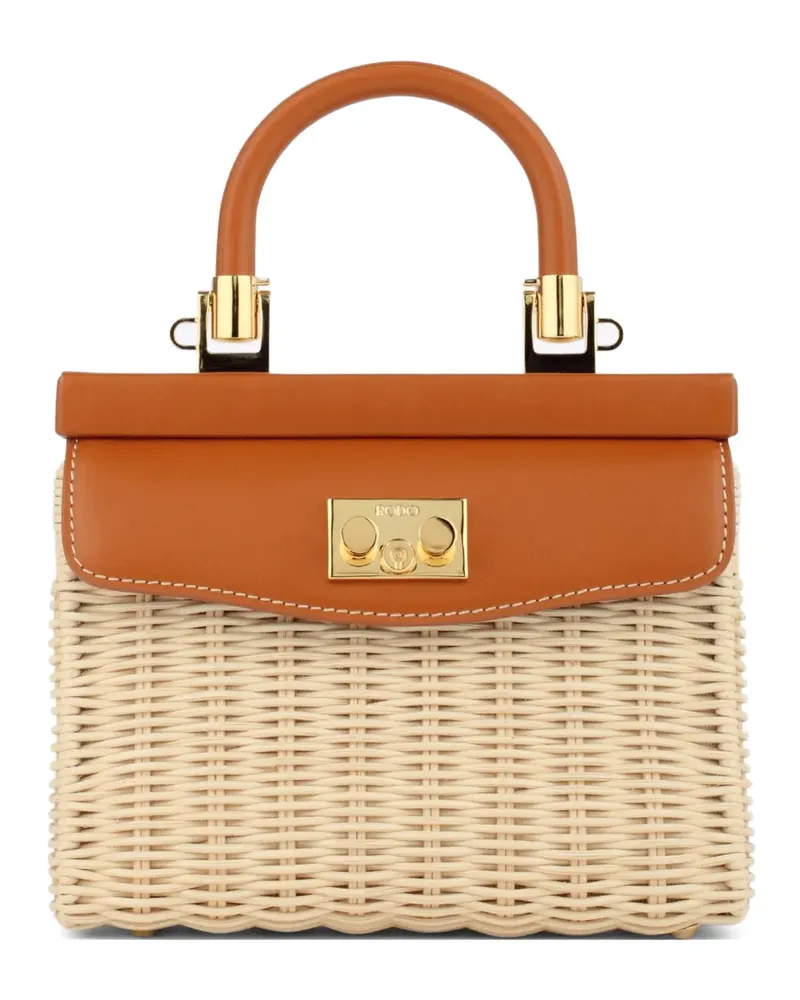 Rodo Clutch mit Kalbslederbesatz - Nude Nude