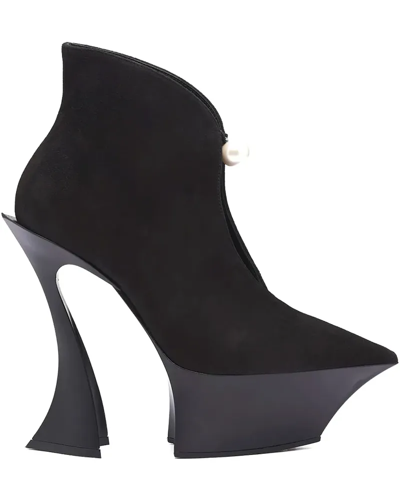Thierry Mugler Fang Stiefel mit Design-Absatz 95mm - Schwarz Schwarz