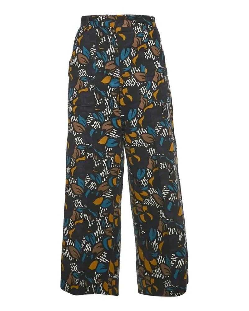 Max Mara floral-print wide-leg trousers - Schwarz Schwarz