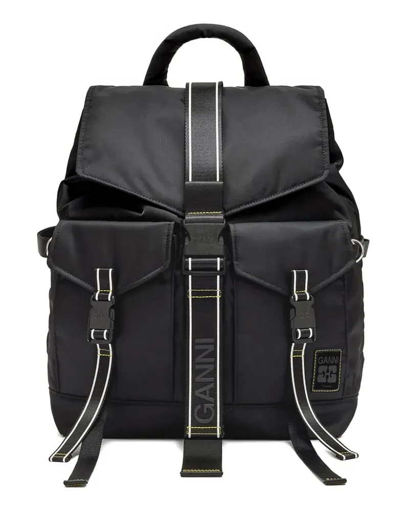 Ganni Re-Tech buckled backpack - Schwarz Schwarz