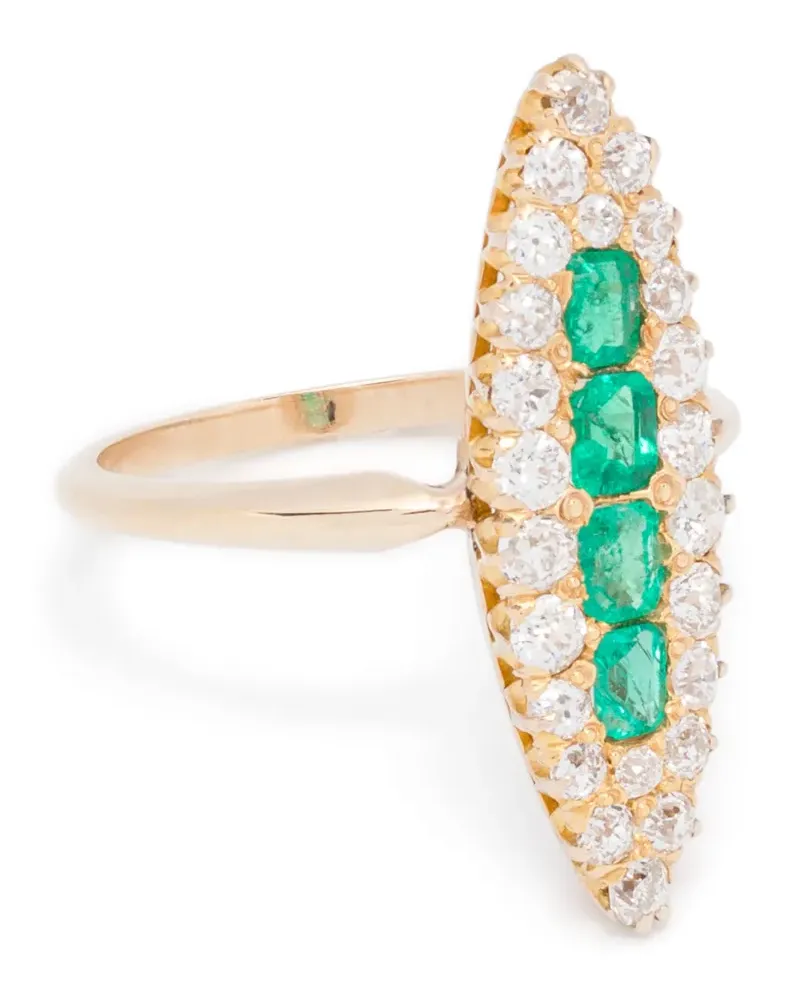 SHAY 16kt Gelbgoldring mit Smaragd Gold