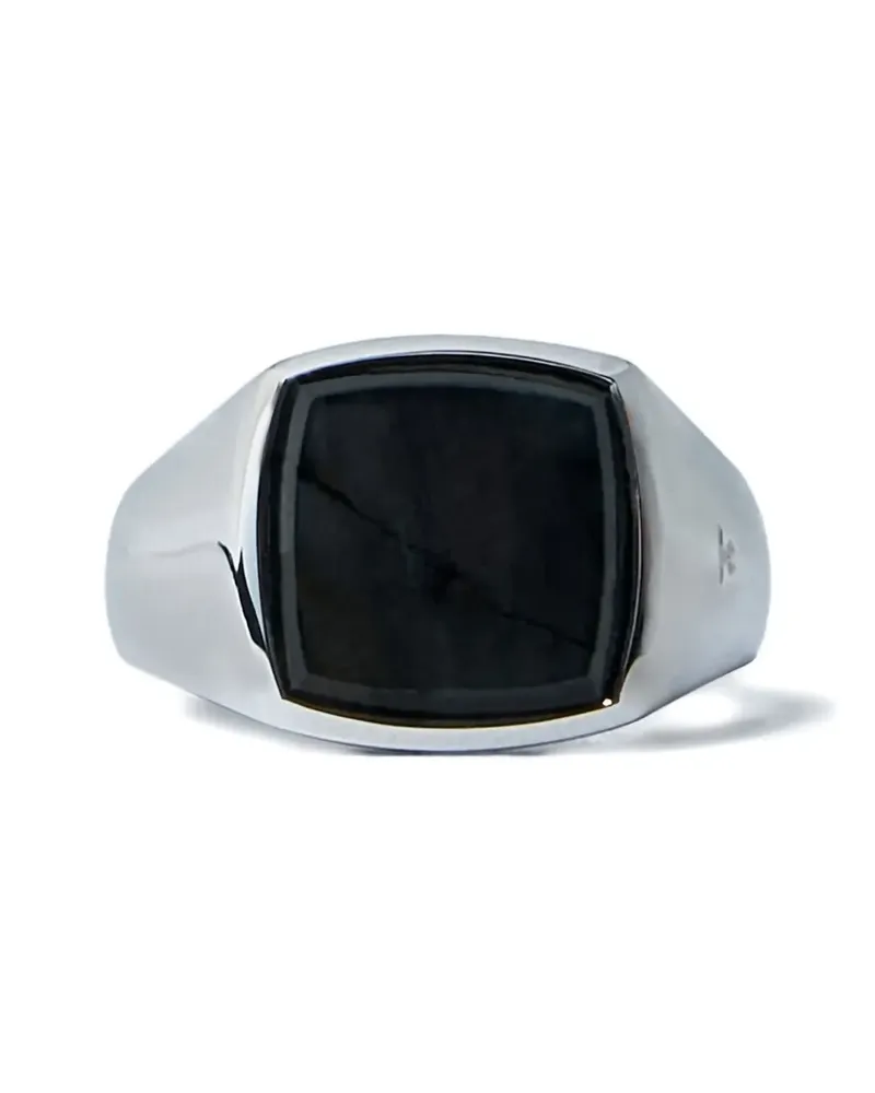 Tom Wood sterling silver larvikite signet ring - Silber Silber