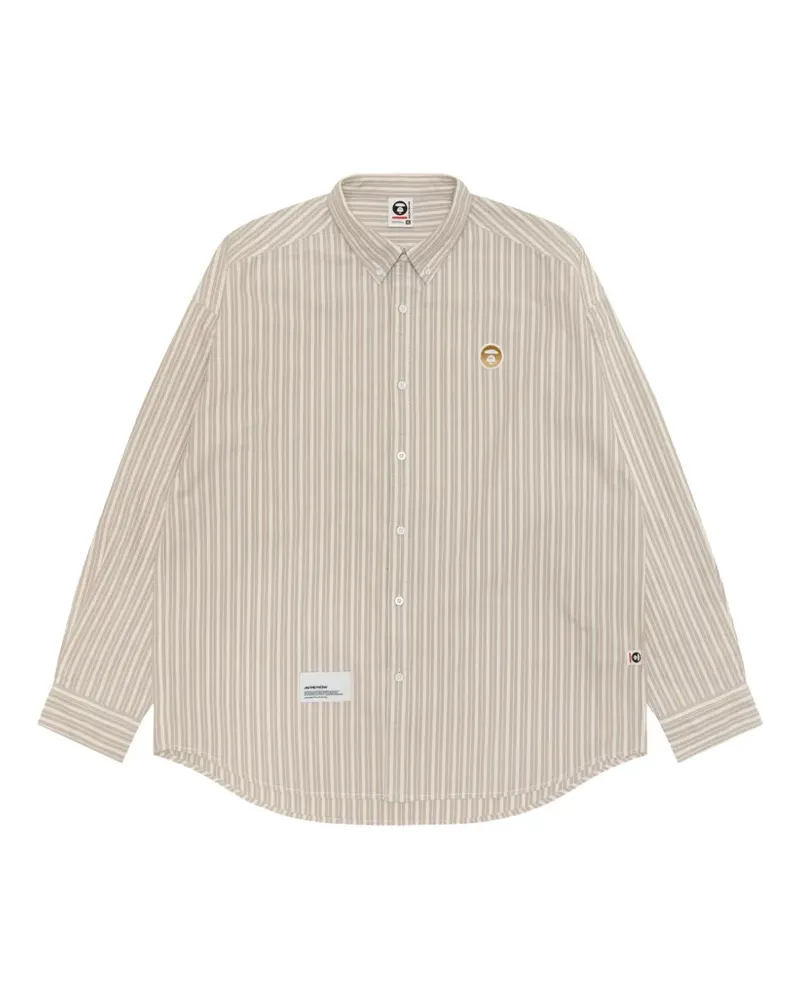 BAPE Gestreiftes Moonface Hemd - Nude Nude