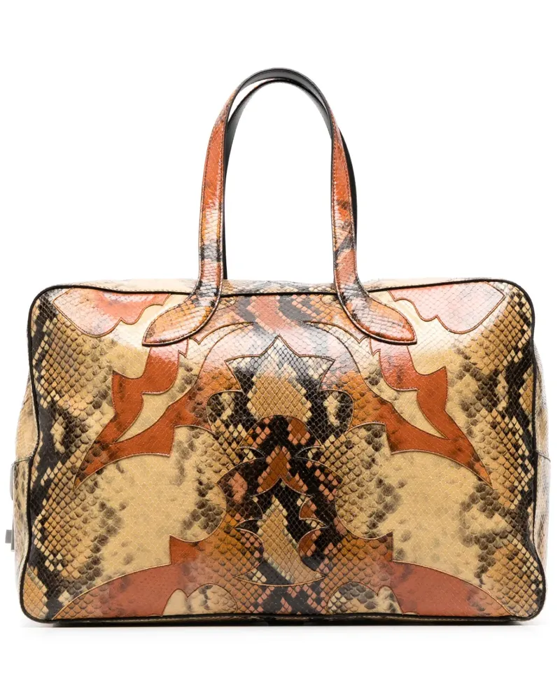 Bally Reisetasche mit Schlangen-Effekt - Nude Nude