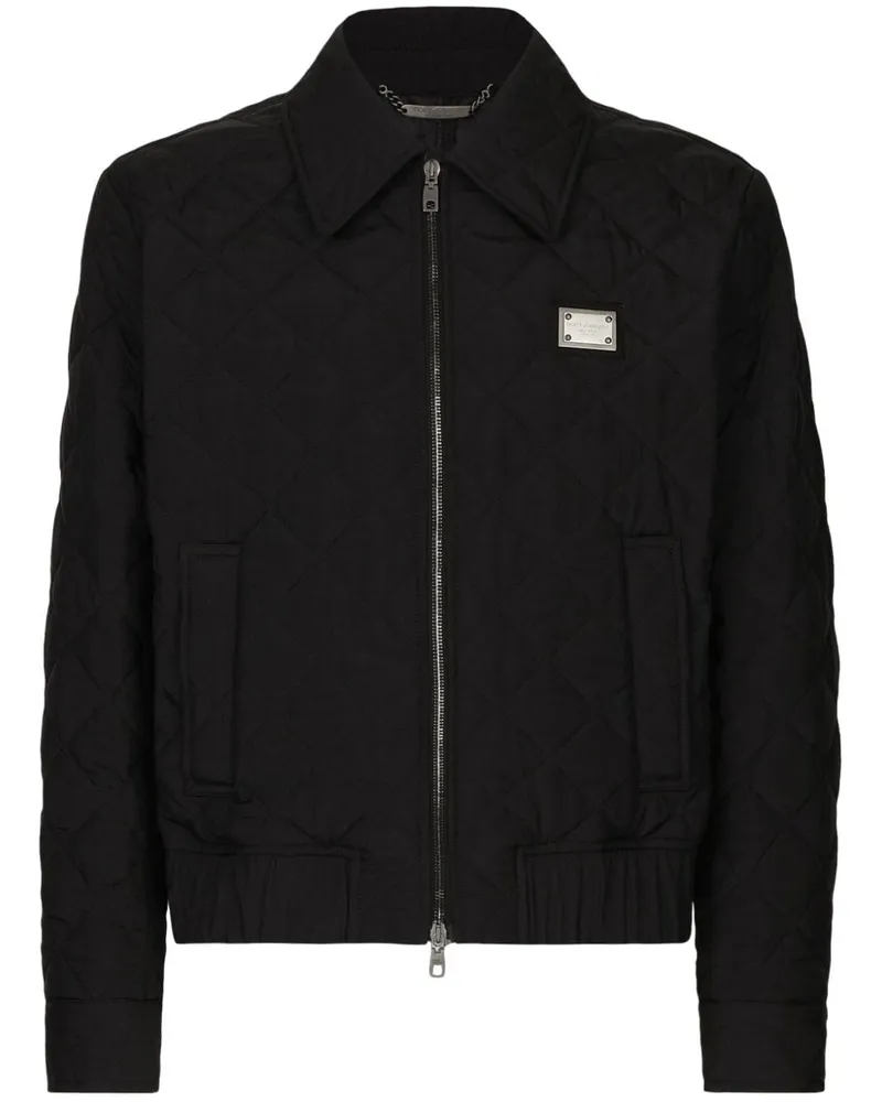 Dolce & Gabbana Bomberjacke mit Rautensteppung - Schwarz Schwarz
