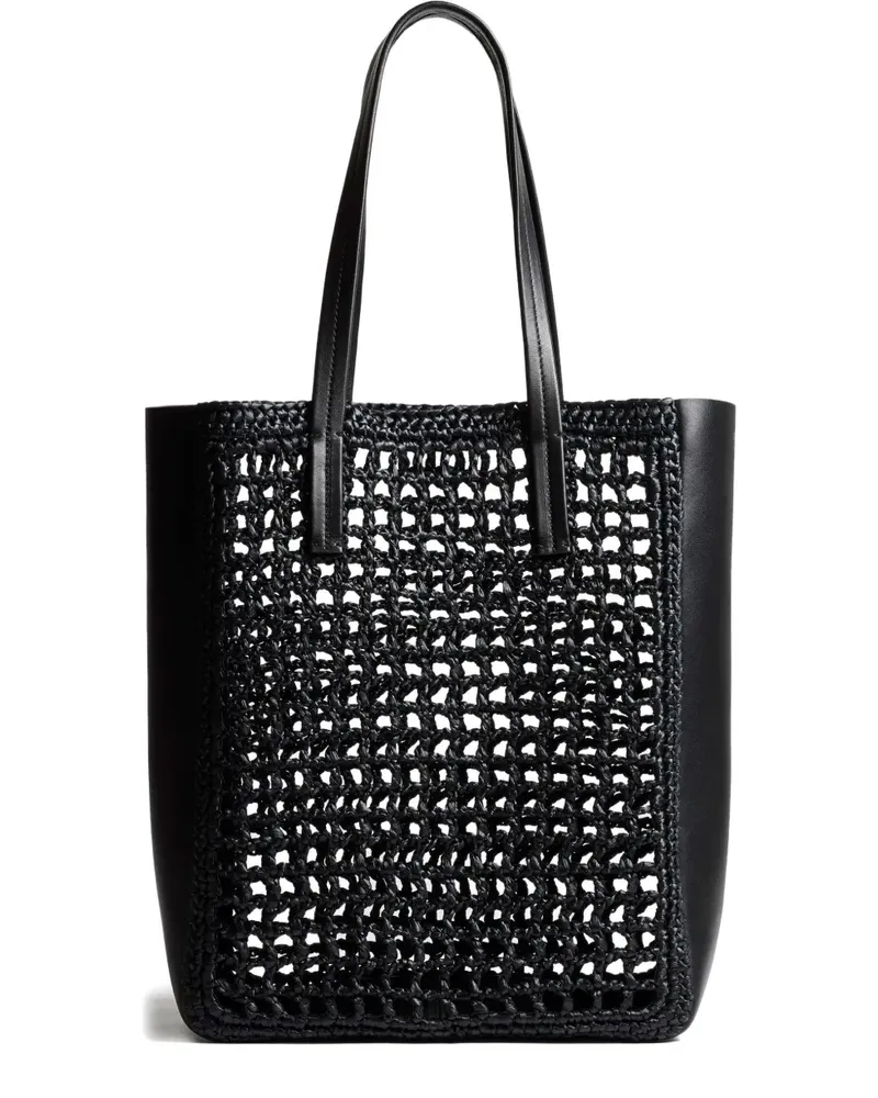 KHAITE Kleiner Zoe Tote Bag mit gewebtem Einsatz - Schwarz Schwarz