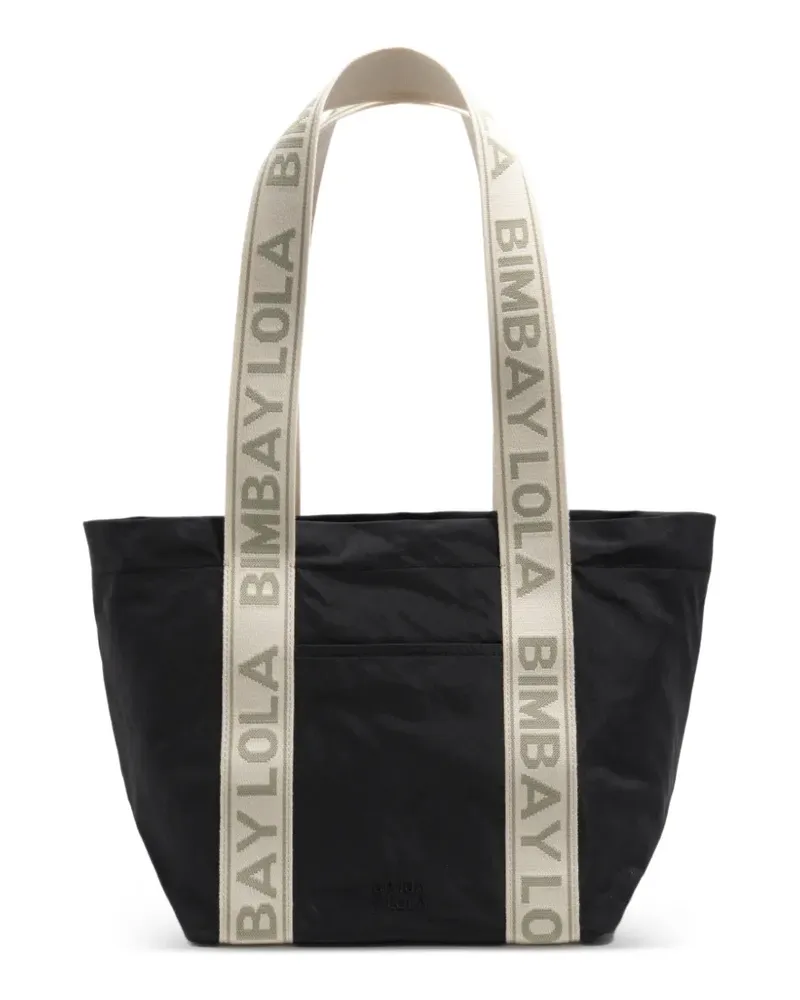 BIMBA Y LOLA Mittelgroße Schultertasche mit Logo-Print - Schwarz Schwarz