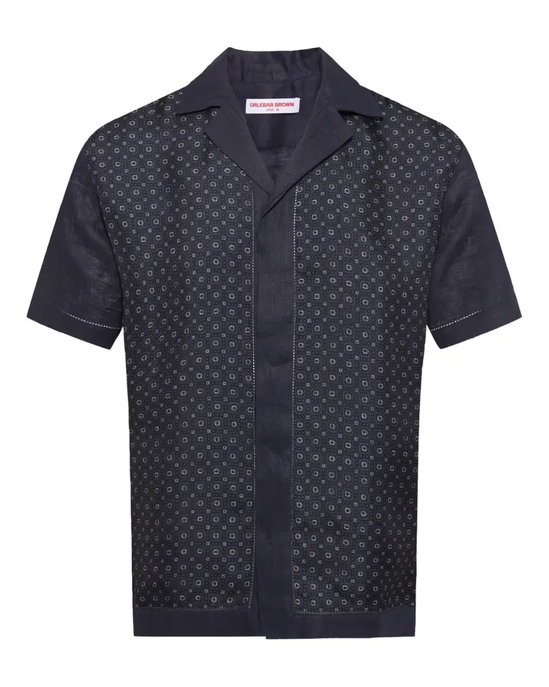 Orlebar Brown Maitan Hemd mit geometrischem Print - Blau Blau