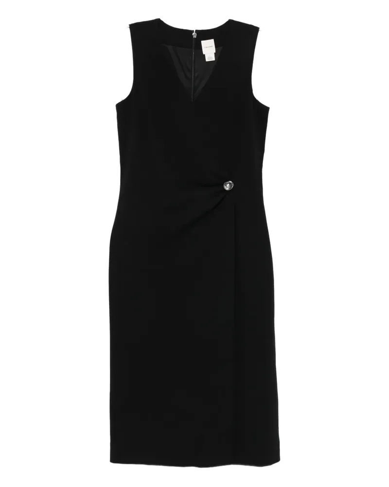 Calvin Klein Kleid mit V-Ausschnitt - Schwarz Schwarz