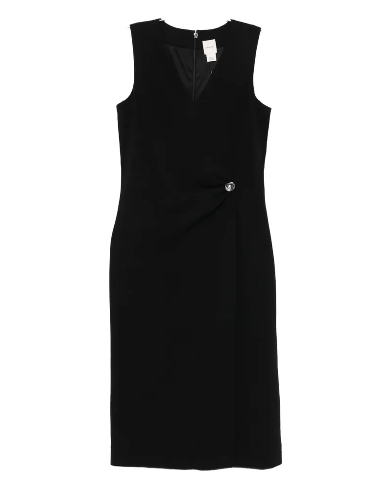 Calvin Klein sleeveless V-neck midi dress - Schwarz Schwarz