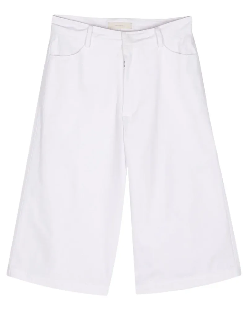 Faithfull The Brand Canvas-Shorts mit weitem Bein Weiß