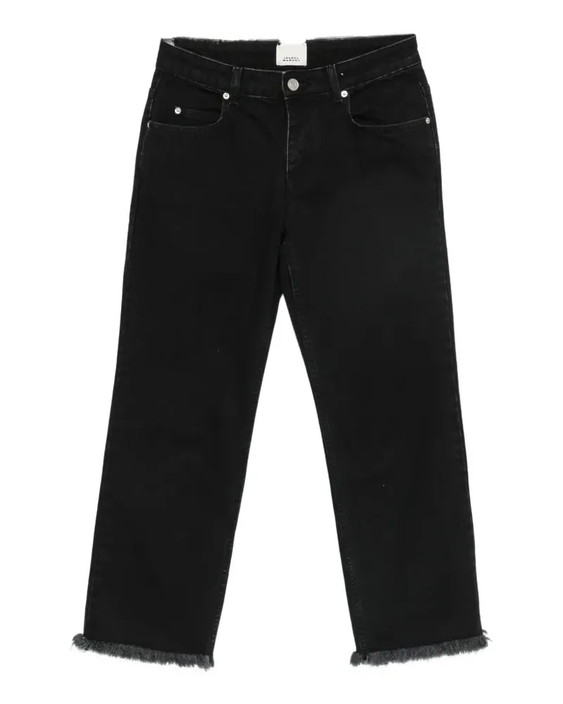 Isabel Marant Ombela frayed-hem straight-leg jeans - Schwarz Schwarz