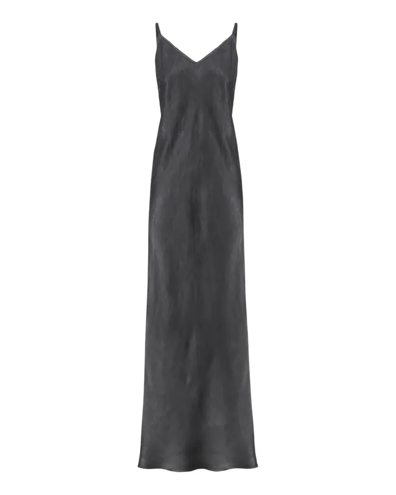 Pinko Maxikleid mit Satin-Finish und V-Ausschnitt - Grau Grau