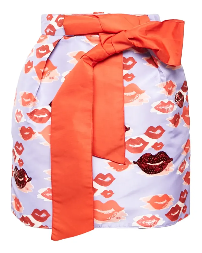 Elisabetta Franchi Rock mit Lippen-Print - Violett Violett