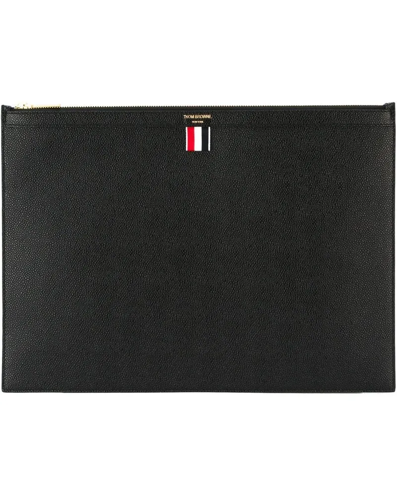 Thom Browne Große Clutch mit Reißverschluss - Schwarz Schwarz