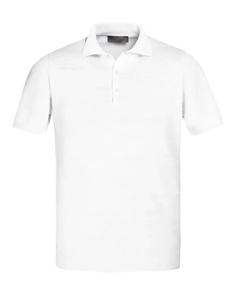 MOORER Poloshirt mit Knopfleiste - Weiß Weiß