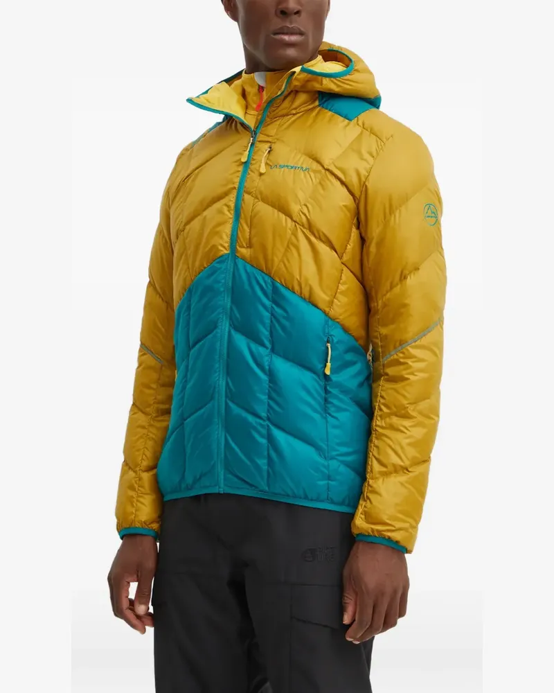 La Sportiva quilted-design hooded jacket - Gelb Gelb