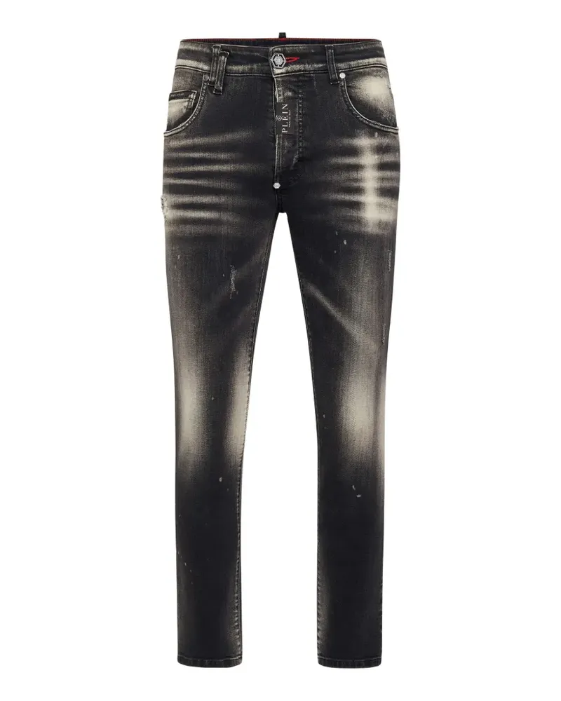 Philipp Plein Hose mit Logo-Etikett - Schwarz Schwarz