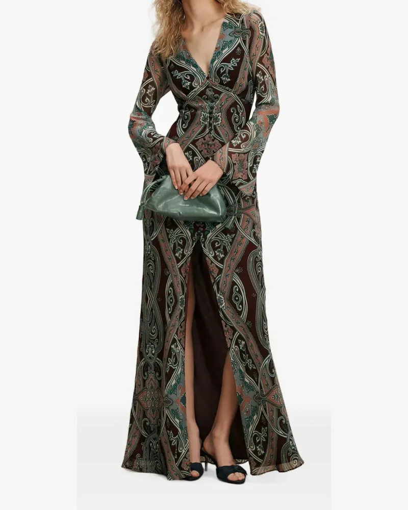 Veronica Beard Daciana Maxikleid mit Paisley-Print - Braun Braun