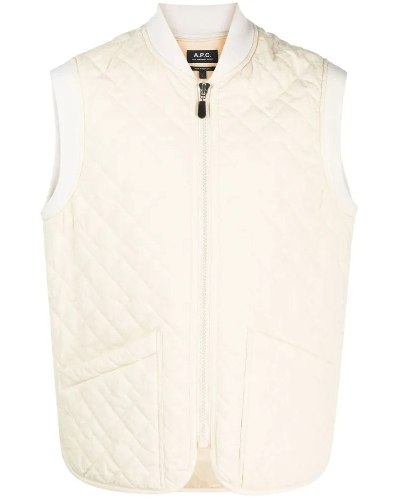 A.P.C. Weste mit Rautensteppung - Nude Nude