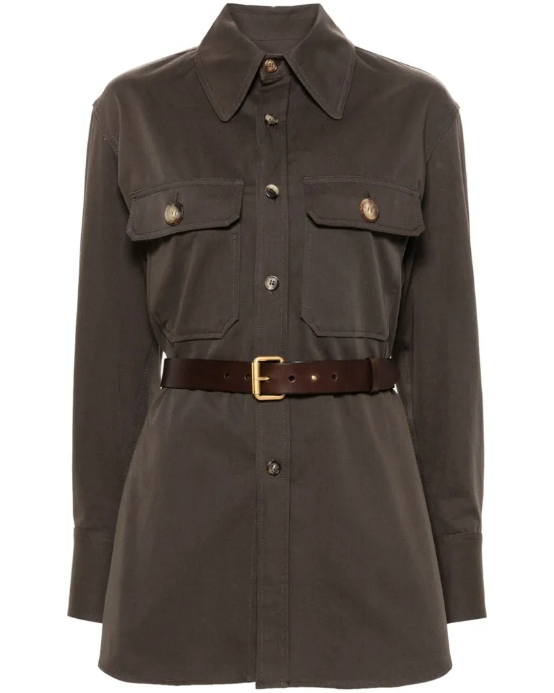 Saint Laurent Hemdjacke mit Gürtel - Braun Braun