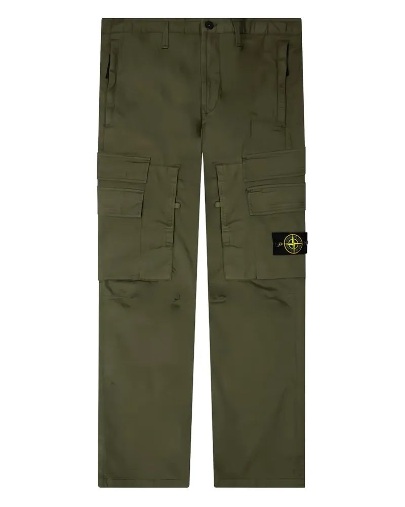 Stone Island Cargohose mit Kompass-Patch - Grün Grün
