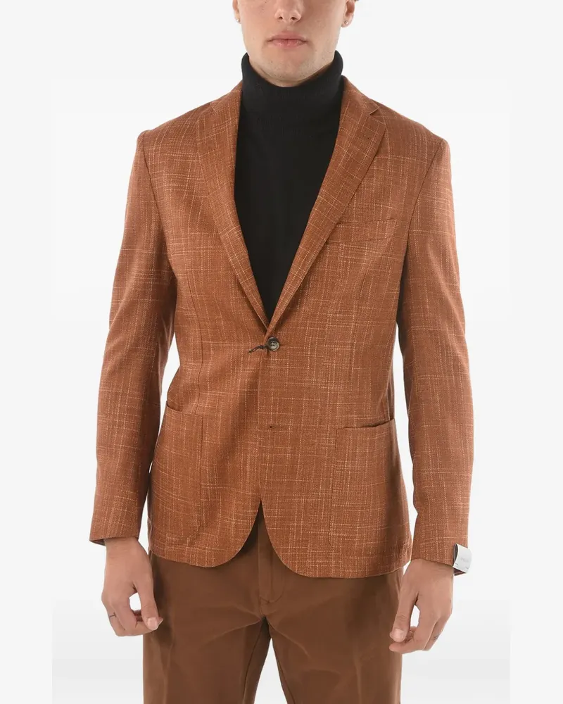 Corneliani single-breasted silk blazer - Braun Braun