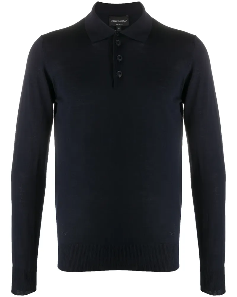 Emporio Armani Gestricktes Poloshirt - Blau Blau