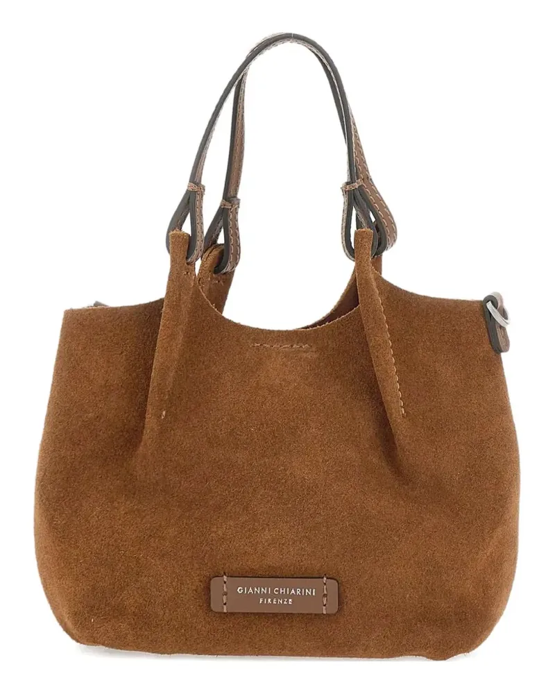Gianni Chiarini logo suede dua tote bag - Braun Braun