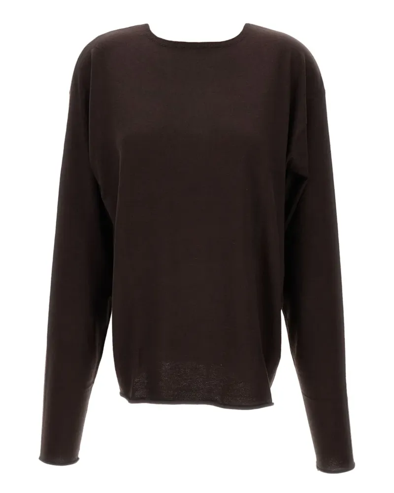 extreme cashmere ribbed-trim crew-neck sweater - Braun Braun
