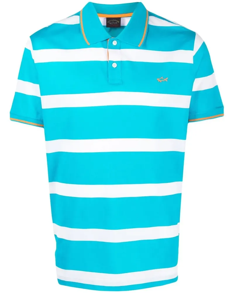 Paul & Shark Gestreiftes Poloshirt aus Bio-Baumwolle - Blau Blau