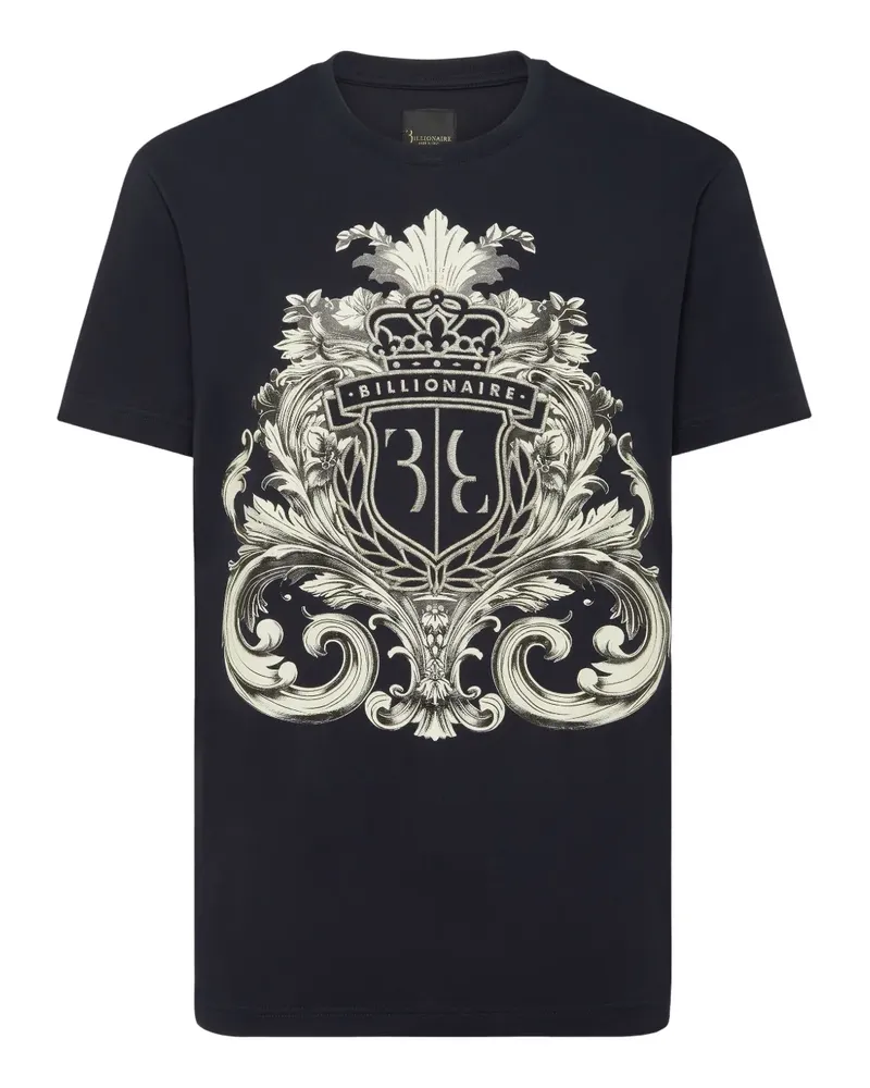 Billionaire T-Shirt mit Wappen-Print - Blau Blau