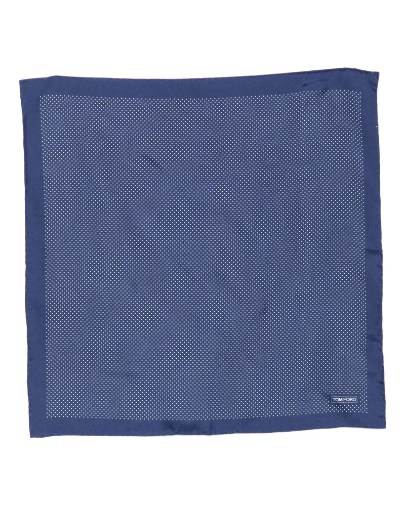 Tom Ford Seidenschal mit Punkte-Print - Blau Blau